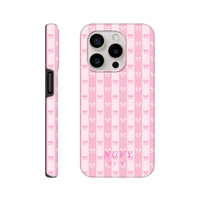 NUVY "Coquette Bow" Case  - pink stripes | iPhone Case